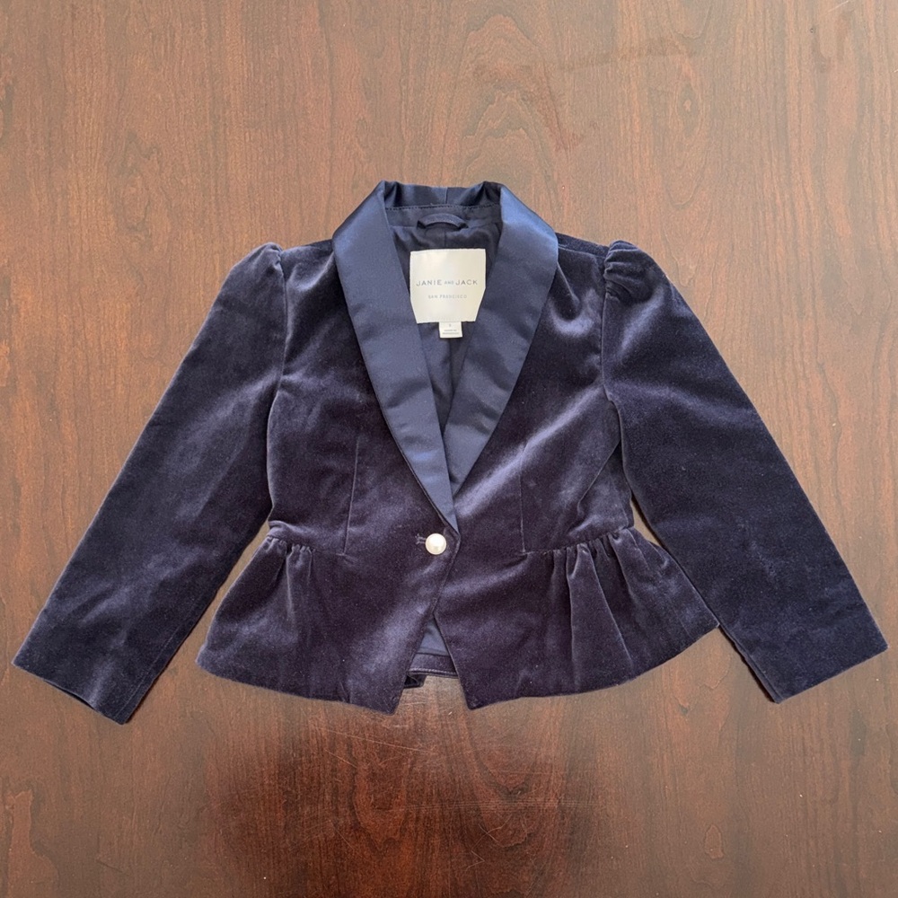 Janie and Jack Midnight Velvet Blazer